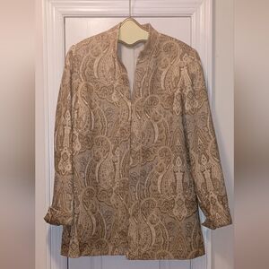 Vintage Laura Ashley Gold Cream Paisley Print Blazer Large